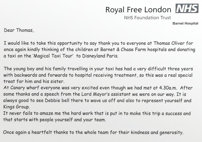 Royal Free London Letter
